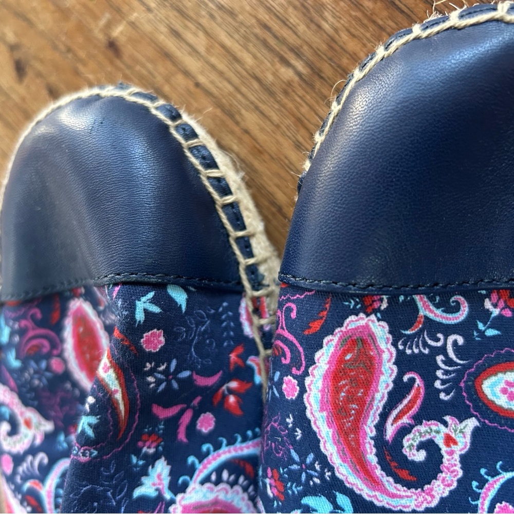 Talbots Paisley Espadrilles - Navy and Red - Picture 2 of 7